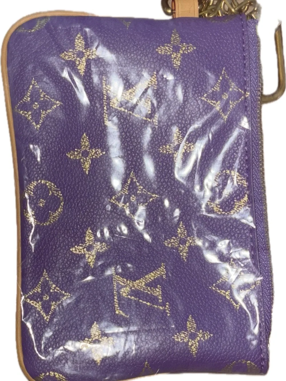 💜Purple and 💛 Gold Leather Mini Bag - Coin purse ~ NWT